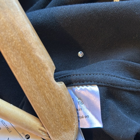 Custom Made Rhinestone Embellished Black Crewneck Sparkling Long Sleeve - Picture 10 of 10